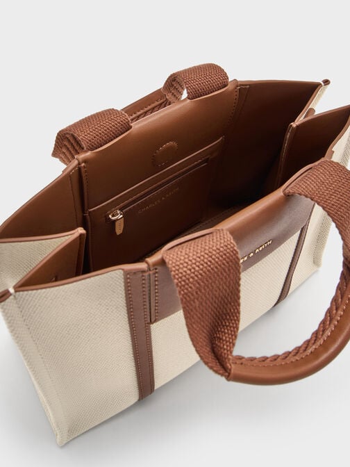 حقيبة توت صغيرة من مجموعة شاليا, Beige Canvas, hi-res