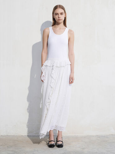 حذاء إيرين بكعب عالٍ وتصميم سلينجباك مفتوح الظهر من قماش تويد مزين باللؤلؤ, أسود خشن, hi-res