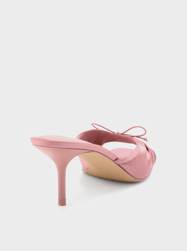 Sadira Satin Heeled Mules, Pink, hi-res