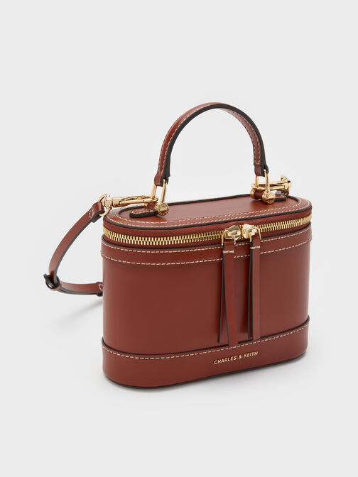 حقيبة مكياج بمقبض علوي من إينولا, قرميدي, hi-res