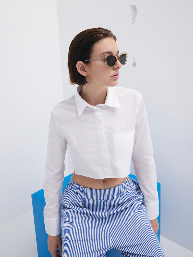 نظارة شمسية مايفا كات آي أسيتات مُعاد تدويره, بيج, hi-res