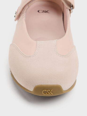 Jace Leather & Suede Mary Jane Sneakers, Pink, hi-res