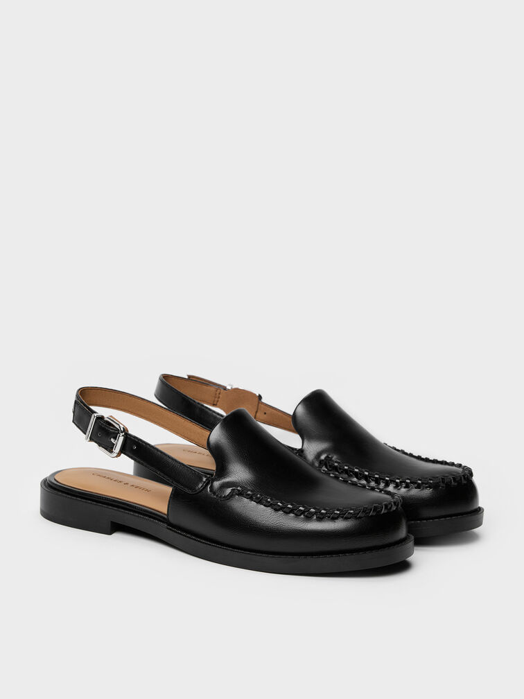 Gale Slingback Loafers, Black, hi-res