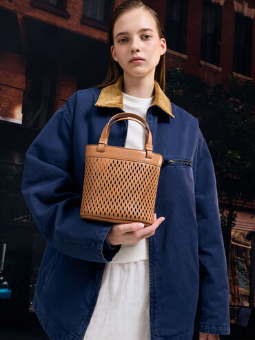 شنطة توت جونو مثقبة, بني محمر, hi-res