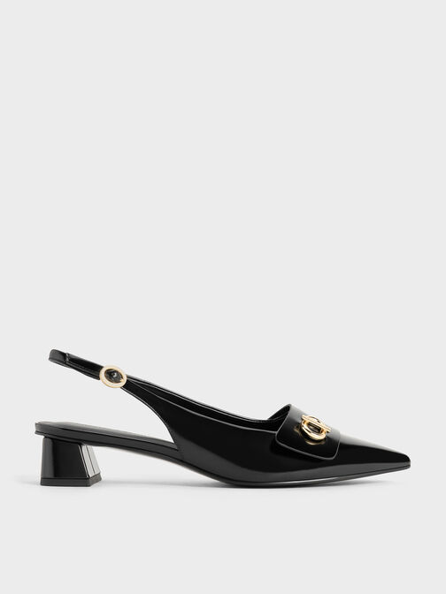 Marley Slingback Pumps, Black Boxed, hi-res