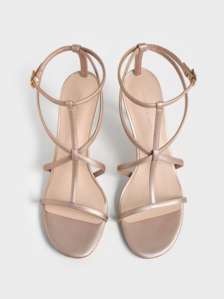 Strappy Stiletto-Heel Sandals, Nude, hi-res