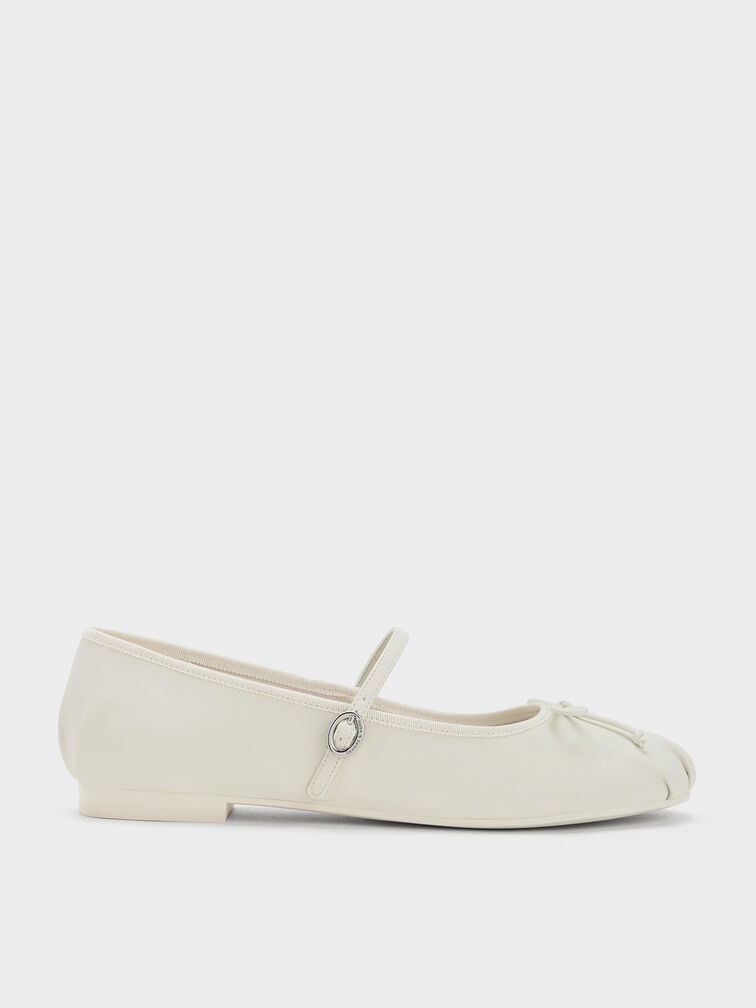 Emiko Bow Mary Jane Flats, Chalk, hi-res
