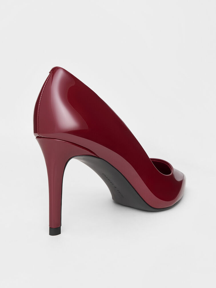 حذاء إيمي بكعب ستيليتو ومقدمة مدببة من الجلد اللامع لأناقة تخطف الأنظار, أحمر, hi-res