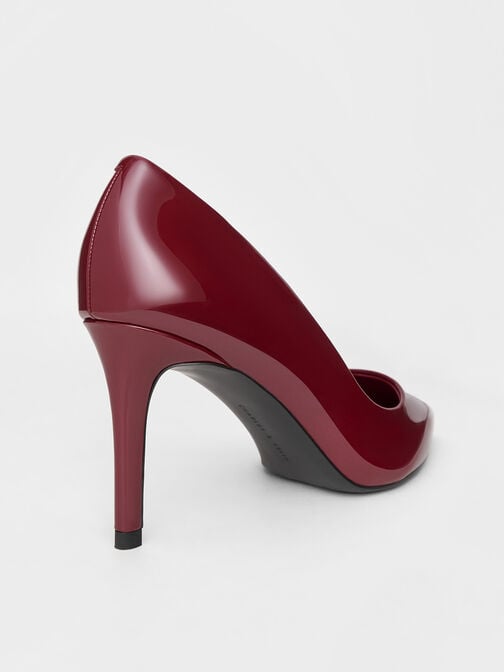 حذاء إيمي بكعب ستيليتو ومقدمة مدببة من الجلد اللامع لأناقة تخطف الأنظار, أحمر, hi-res