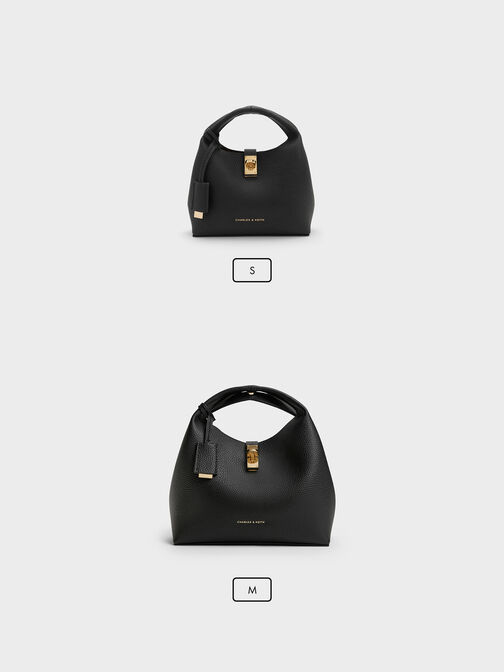 Chance Turn-Lock Bucket Bag, Black, hi-res