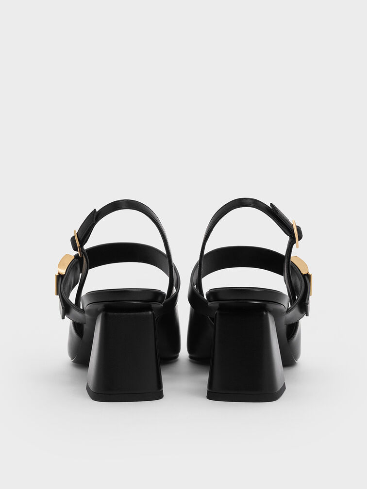 حذاء ماري جاين إيڤيت مكشوف بكعب عالٍ (بامب) وحزام خلفي, أسود, hi-res