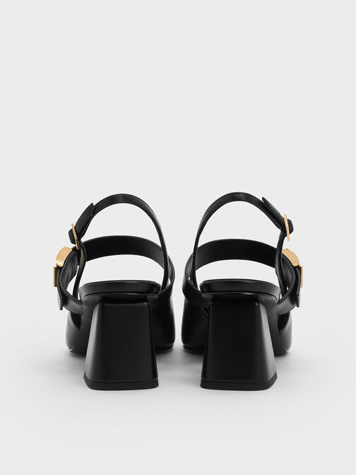 حذاء إيفيت بكعب وتصميم ماري جين مفتوح من الخلف, أسود, hi-res