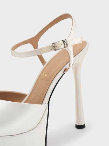 Francesca Peep-Toe Platform Heels, White, hi-res