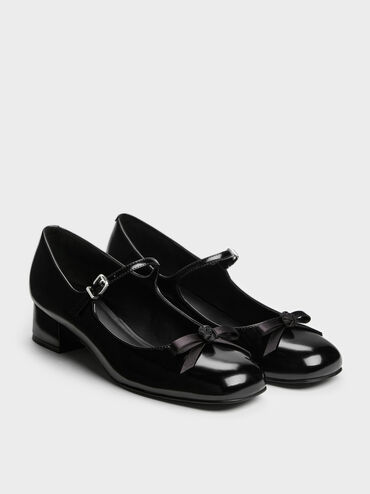 Kelis Rose-Bow Mary Jane Pumps, Black Boxed, hi-res