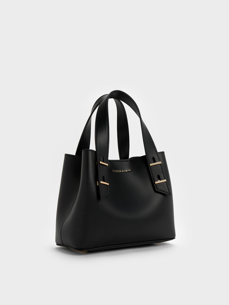 Mini Shania Double-Handle Tote Bag, Black, hi-res