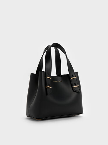Mini Shania Double-Handle Tote Bag, Black, hi-res