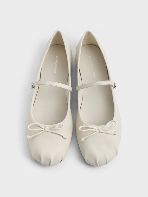 Emiko Bow Mary Jane Flats, Chalk, hi-res
