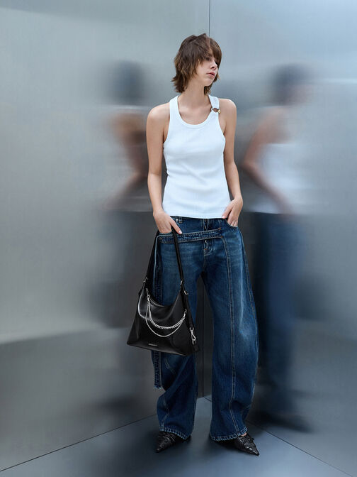 حقيبة كتف من سلسلة أتوود, أسود كلاسيكي, hi-res