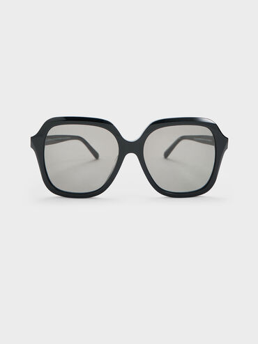 نظارة شمسية إيزارا بتصميم فراشة أسيتات مُعاد تدويره, أسود, hi-res