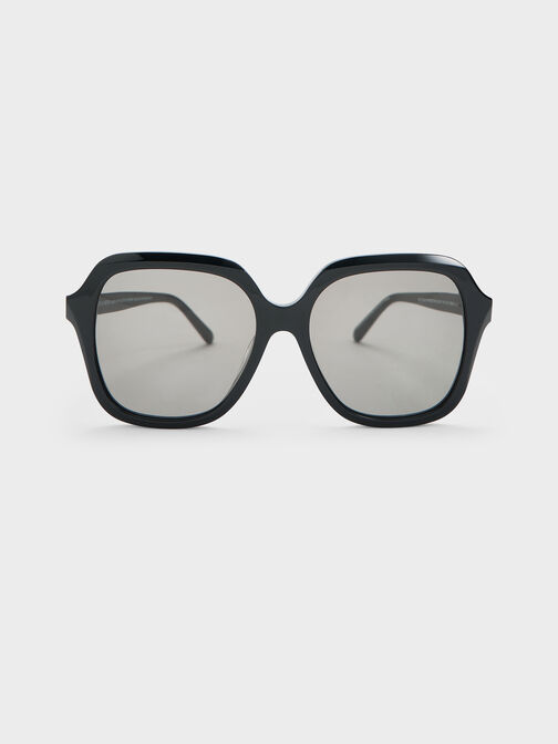 Izara Recycled Acetate Butterfly Sunglasses, Black, hi-res