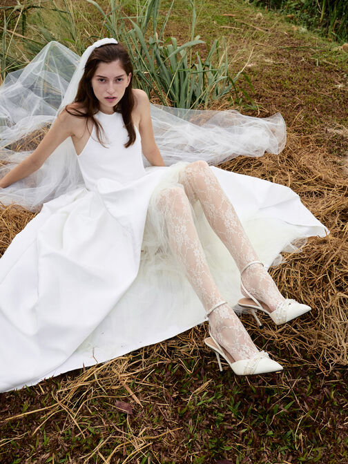 حذاء كعب ليدا ساتان بحزام كاحل مزين بالخرز, أبيض, hi-res