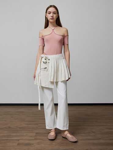 Maggie Mesh Crystal-Embellished Mary Janes, Nude, hi-res