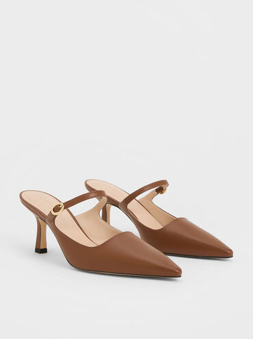 حذاء مفتوح من الخلف بحزام بمشبك, كونياكي, hi-res