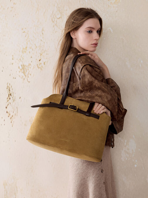 Victoria Belted Trapeze Tote Bag, Sahara Sand, hi-res