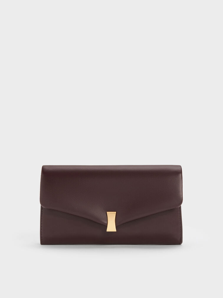 Lilibet Chain-Strap Long Wallet, Plum, hi-res