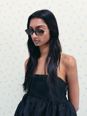 Sable Knot Rectangular Sunglasses, T. Shell, hi-res