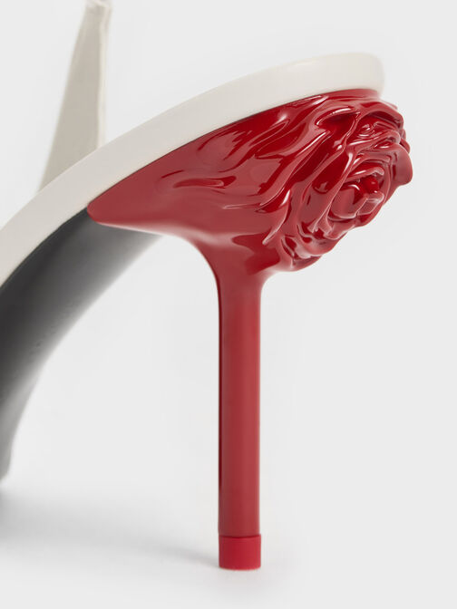 Flor Rose-Heel Slingback Pumps, Chalk, hi-res