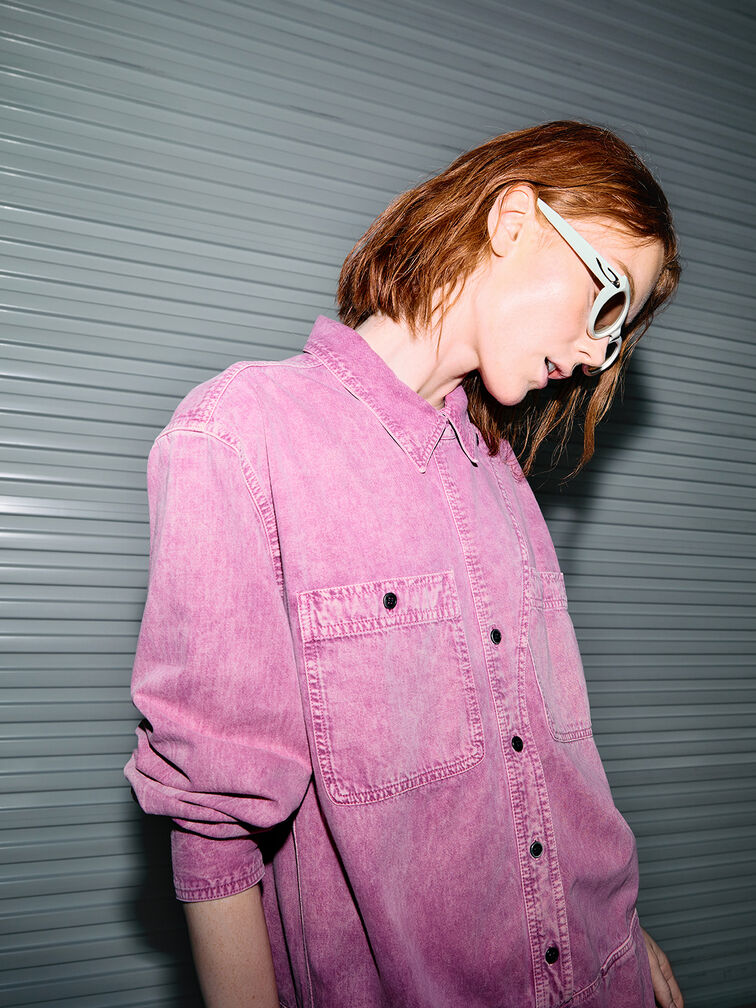 Edie Oval Sunglasses, Chalk, hi-res