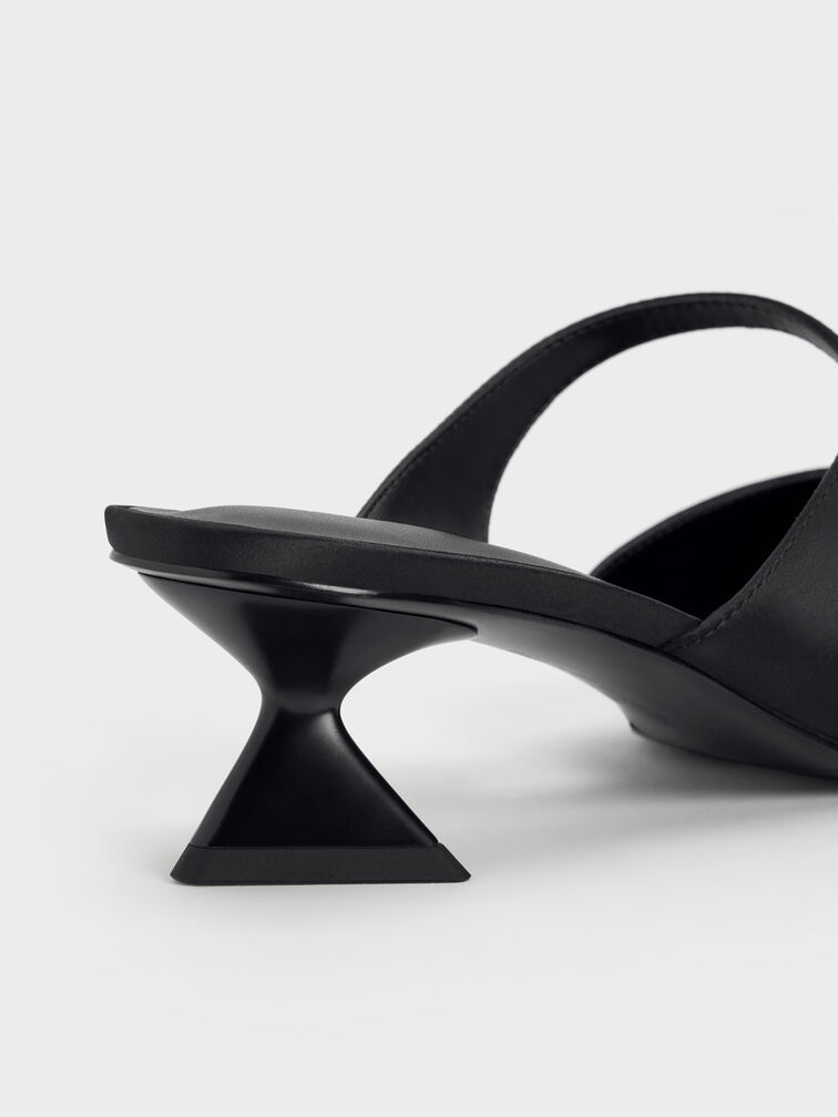 Vada Asymmetric Sculptural Heel Pumps, Black, hi-res