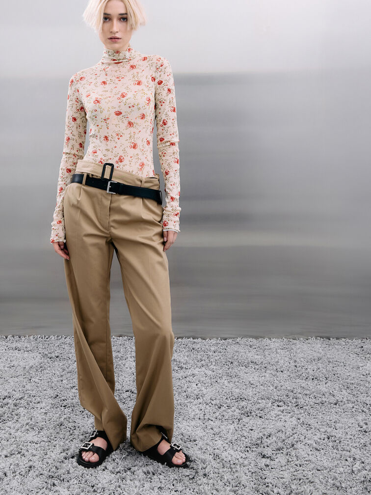 صندل بحزام مزدوج من البوليستر المعاد تدويره مع إبزيم مرصع, أسود خشن, hi-res