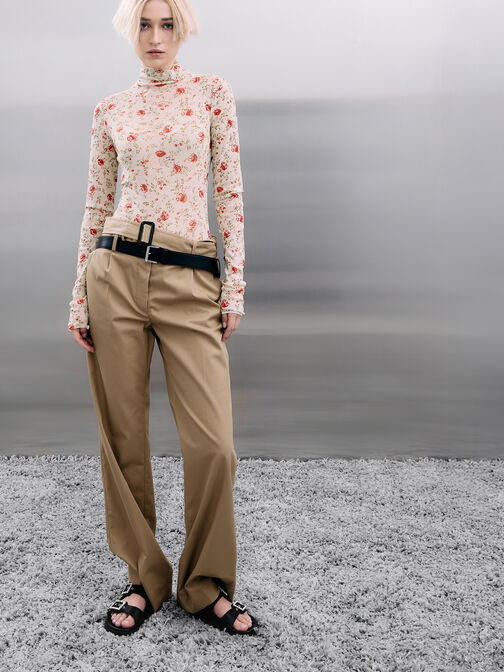 صندل بحزام مزدوج من البوليستر المعاد تدويره مع إبزيم مرصع, أسود خشن, hi-res