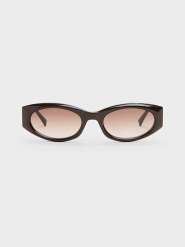 Aubrey Oval Sunglasses, Espresso Brown, hi-res