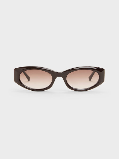 Aubrey Oval Sunglasses, Espresso Brown, hi-res