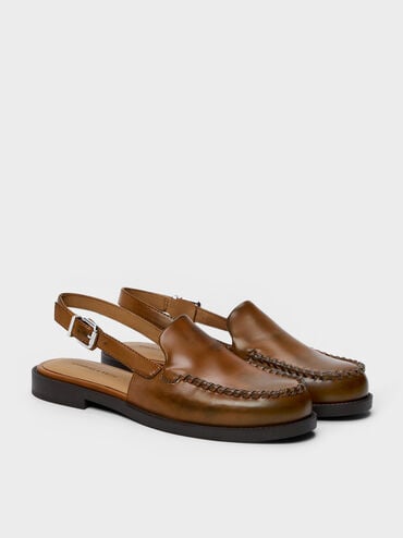 Gale Slingback Loafers, Tan, hi-res