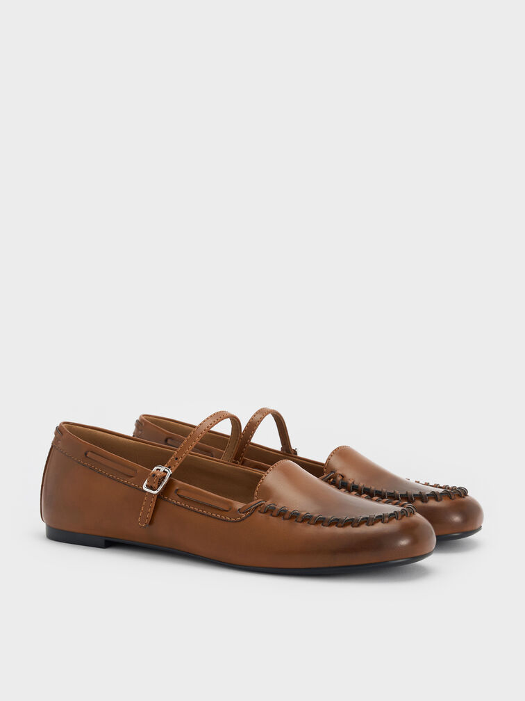 Gale Mary Jane Loafers, Tan, hi-res