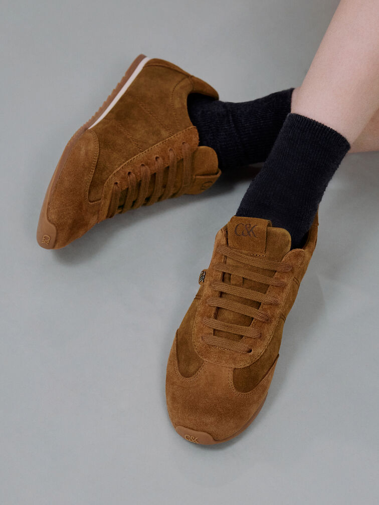 Jace Suede Sneakers, Brown, hi-res