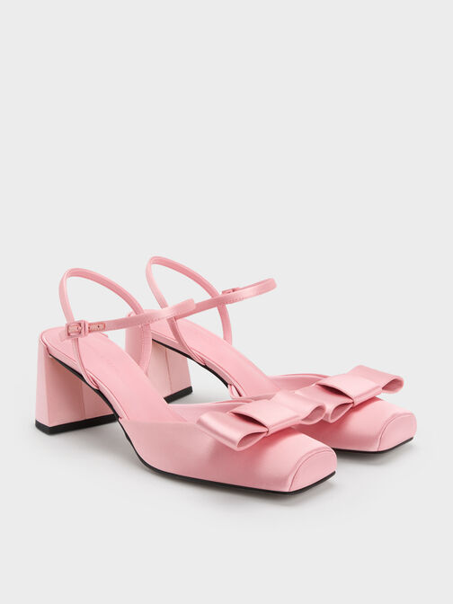 Brantley Bow Ankle-Strap Pumps, Pink, hi-res