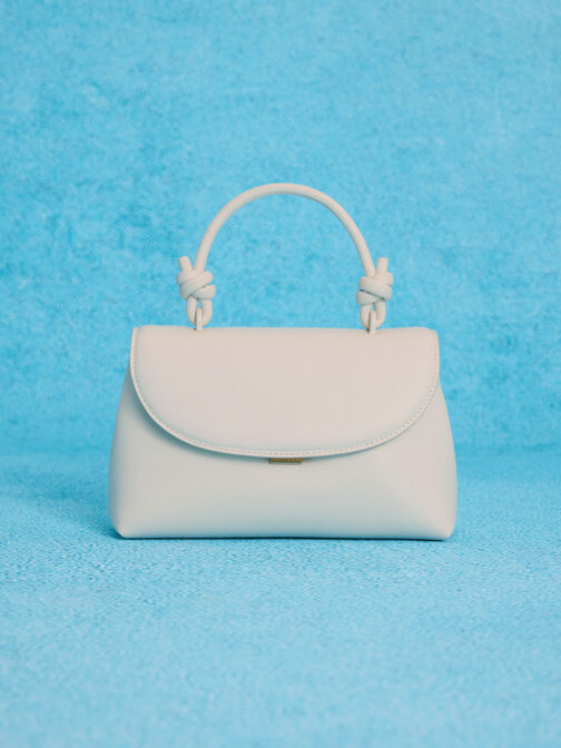 حقيبة ظهر بحمالة يد مزينة بعقدة, كريم, hi-res