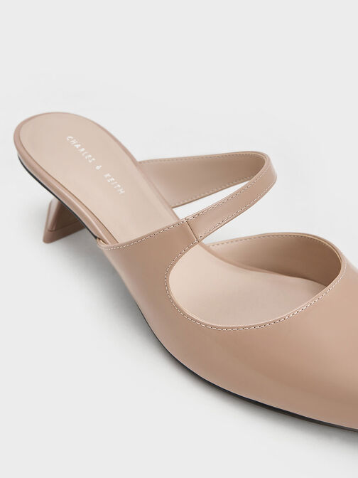 Vada Patent Asymmetric Sculptural Heel Pumps, Nude, hi-res