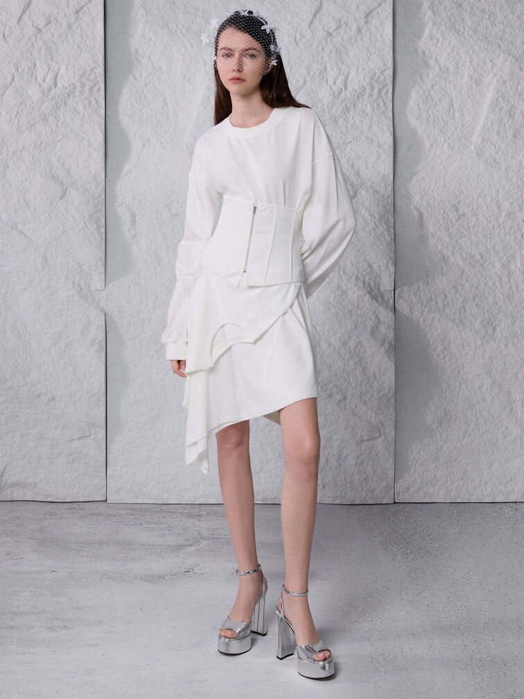 Michelle Metallic Leather Platform Sandals, Silver, hi-res