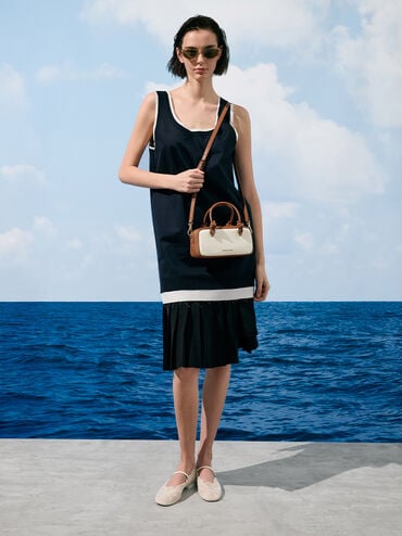 Sammie Canvas Knotted-Handle Elongated Bag, Taupe Canvas, hi-res