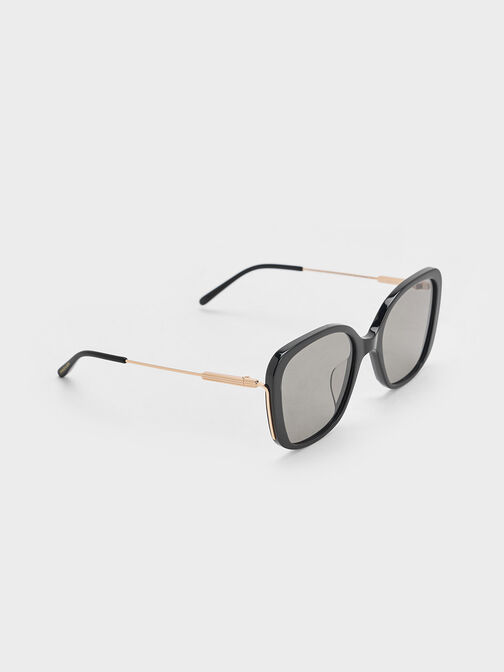 Renee Recycled Acetate Butterfly Sunglasses, Black, hi-res