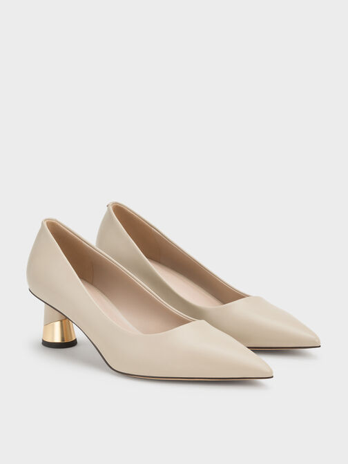 حذاء كعب ميتالك, أبيض طباشيري, hi-res