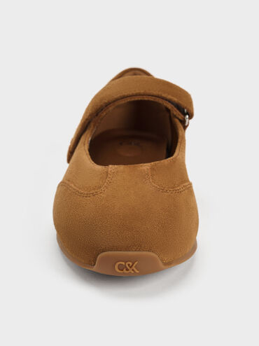 حذاء ماري جين شامواه صناعي, بنى, hi-res