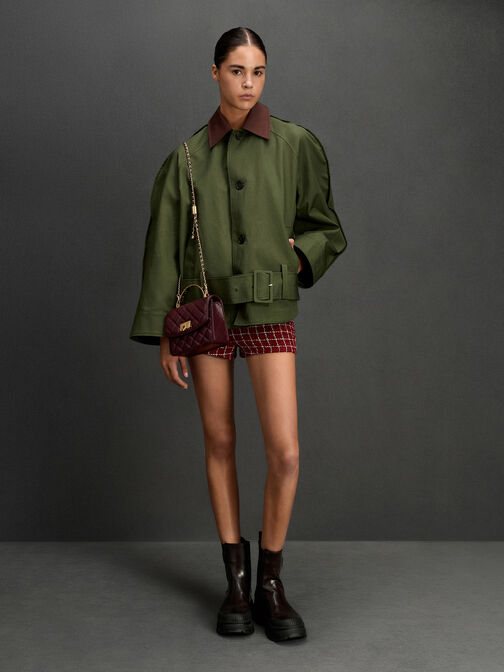 Cressida Quilted Top Handle Bag, Wineberry Red, hi-res