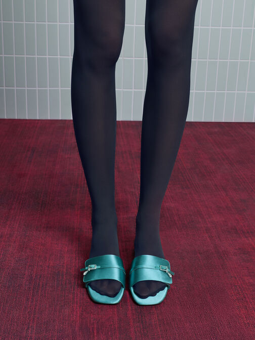 صنادل سلايد من الساتان مزوّد بشريط عند الكاحل مزين بكريستالات على شكل دمعة, شرشيري, hi-res